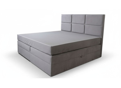 Bett Doppelbett Schlafzimmer 180cm Matratze Grau moderner Stil Hochwertig