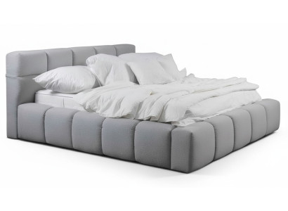 Schlafzimmer Doppelbett Bett 180cm Matratze Grau moderner Stil Holz