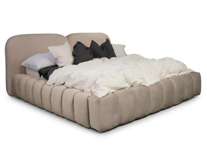 Bett Doppelbett Schlafzimmer 180cm Matratze Beige moderner Stil Hochwertig