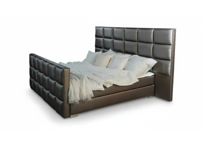 Bett Doppelbett Schlafzimmer 180cm Matratze Schwarz moderner Stil Hochwertig