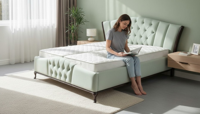 Bett Chesterfield Doppelbett Komfortbett Schlafstelle Komfortdoppelbett