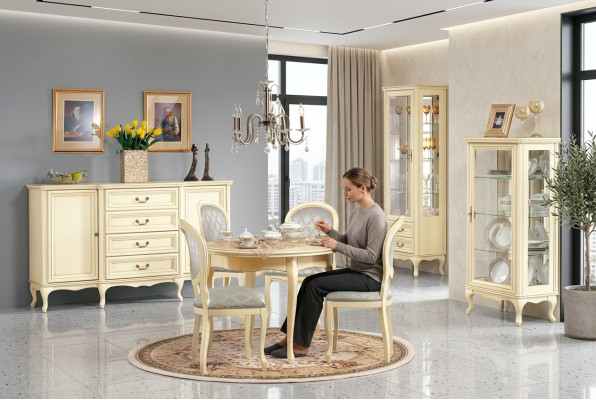 Esszimmer Set Anrichte Klassisches 2x Vitrine Stilvoller Luxuriöses Essgruppe