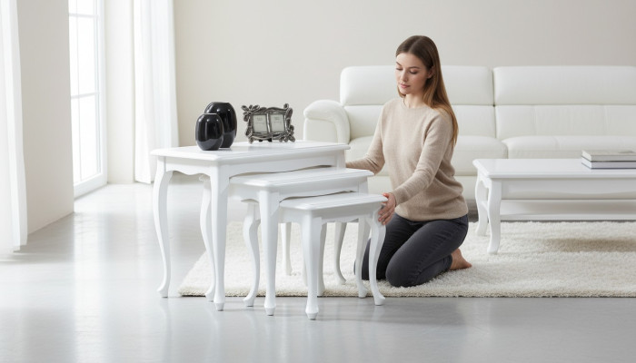 3x Beistelltische Beistellmöbel Nebentische Kaffeetische Dekotische Couchtische
