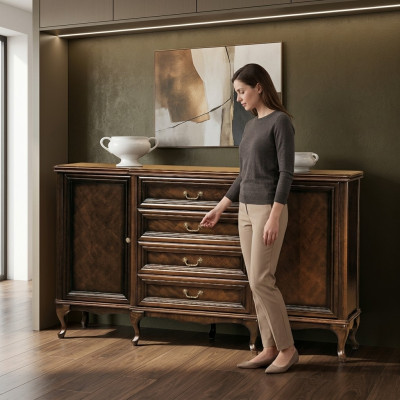 Anrichte Schubladenschrank Stauraummöbel Sideboard Buffet Antikkommode Schrank