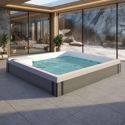 Whirlpool Warmwasserbecken Blubberbad Erholungsbecken Warmwasserbad 200x200 cm