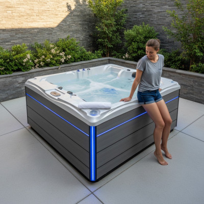 Whirlpool Outdoor Spa Pool Massagebad Blubberbad Außenwhirlpool 213x165 cm
