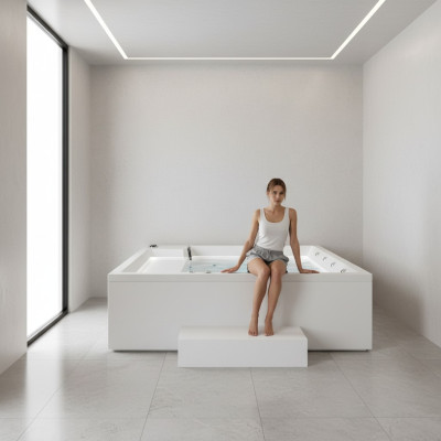 Whirlpool Entspannungsbad Spa-Bad Außenwhirlpool Relaxpool 200x200 cm
