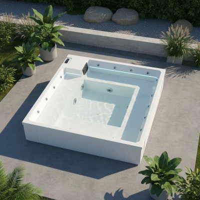 Whirlpool Entspannungsbad Spa-Bad Außenwhirlpool Relaxpool 200x200 cm
