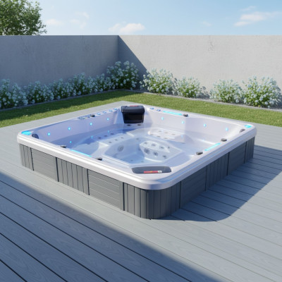 Whirlpool Whirlwanne Hydromassagewanne Relaxpool Sprudelbad 200x200 cm