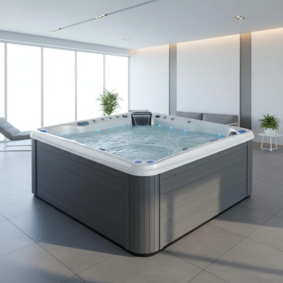 Whirlpool Massagebad Outdoor-Spa Blubberbad Massagebecken Whirlwanne 200x200 cm