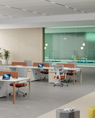 Arbeitsplatz für 6 Personen Arbeitsplatz Schreibtisch Moderne Büroausstattung