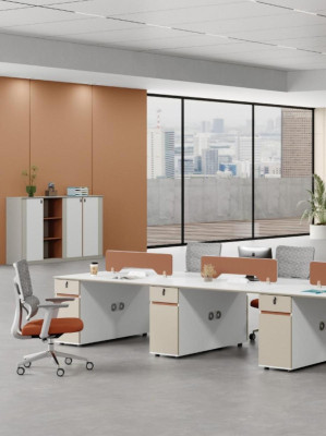 Arbeitsplatz für 6 Personen mit 2x Kommoden Büroeinrichtung Arbeitsplatz Möbel