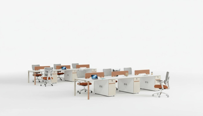 Arbeitsplatz für 6 Personen mit 2x Kommoden Büroeinrichtung Arbeitsplatz Möbel