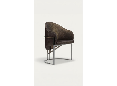 Esszimmerstuhl Silber Basis Braun Sitz Modern Elegant Komfort Zeitlos Robust