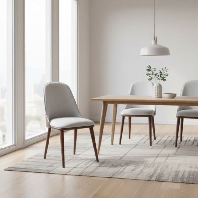 Esszimmerstuhl Braun Weiß Holz Modern Stilvoll Komfortabel Stuhl Lehnstuhl