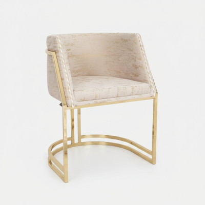 Esszimmerstuhl Beige Gold Edelstahl Einzigartig Stuhl Lehnstuhl Stühle