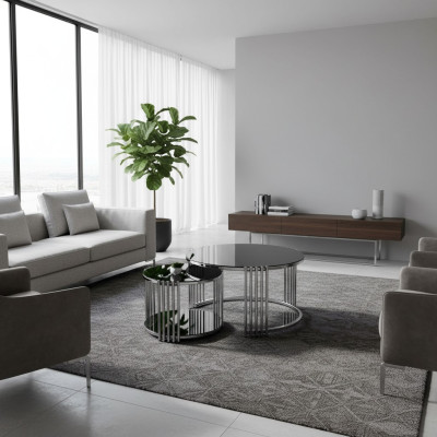Couchtisch Schwarz Luxus Design Elegantes Möbel Wohnzimmer Couchtische Rund