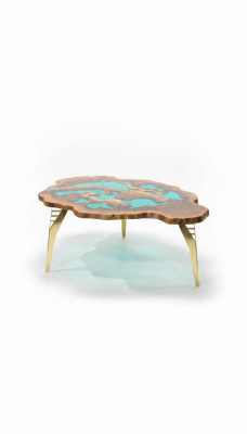 Couchtisch Sonderform Luxus Design Holz Braun Möbel Wohnzimmer Couchtische