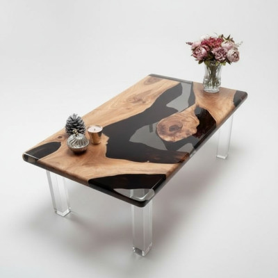 Couchtisch Rechteckig  Luxus Design Holz Braun Möbel Wohnzimmer Couchtische