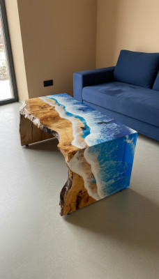 Couchtisch Rechteckig Luxus Design Holz Möbel Wohnzimmer Couchtische Blau