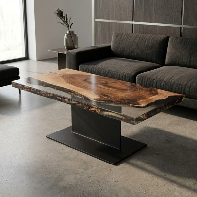 Couchtisch Rechteckig  Luxus Design Holz Braun Möbel Wohnzimmer Couchtische