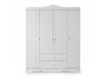 Kleiderschrank Elegant Vier Türen Schubladen Klassisches Design Stilvolles Möbel