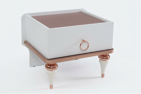 Nachttisch Modernes Design Eine Schublade Elegante Akzente Weiß Kinderzimmer