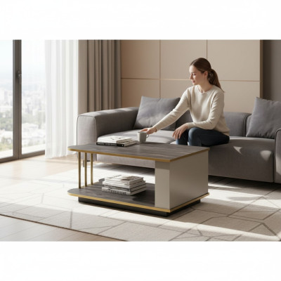 Couchtisch Beistelltisch Arbeitszimmer Tisch Sofatisch mit Regal Büromöbel