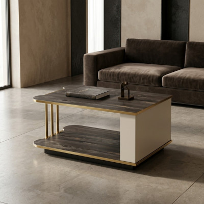 Couchtisch Beistelltisch Arbeitszimmer Tisch Sofatisch mit Regal Büromöbel