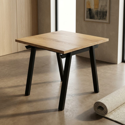 Couchtisch Beistelltisch Holztisch Quadratisch Metallbeine Arbeitszimmer
