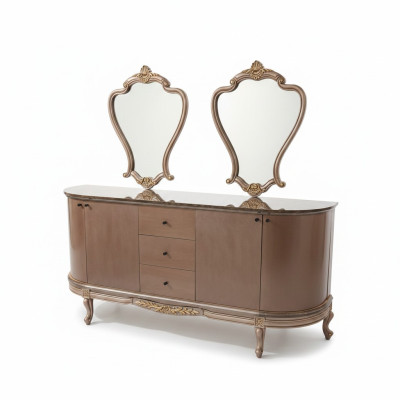 Anrichte mit Spiegel Garnitur Ess Kommoden Holz Kommode Holz Schrank Neu Sofort