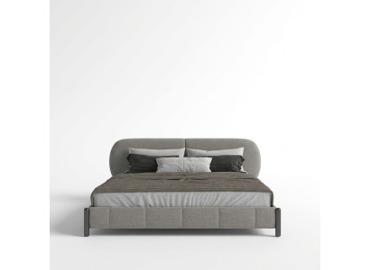 Bett Polsterbett Grau Komfort Schlafen Stilvolles Design Luxusbett Elegant