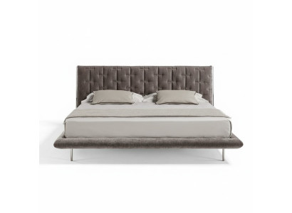 Modernes Polsterbett Grau Komfort Schlafen Stilvolles Design Luxusbett Bett
