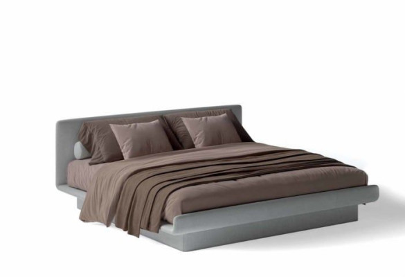 Luxusbett Beige Modernes Polsterbett Komfort Schlafen Stilvolles Design Bett