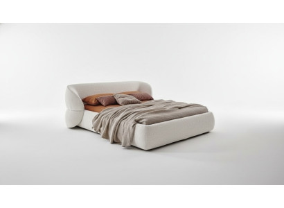 Design Polsterbett Modernes Schlafsofa Möbel Grau Kuschelig Stoffbezug Elegant