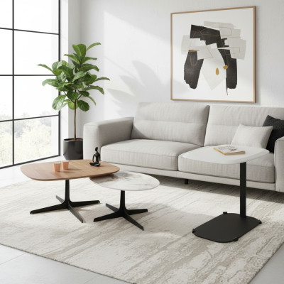Rechteckiger Couchtisch und Beistelltische im zeitgenössischen Stil