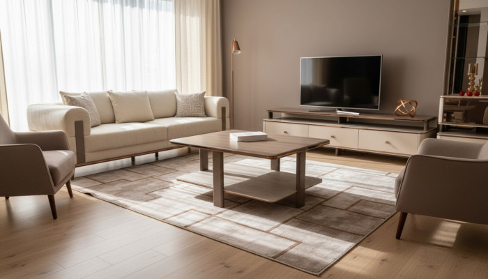 Couchtisch aus Holz in Braun modern eleganter Wohnzimmertisch