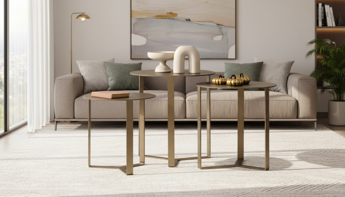 Eleganter Tisch mit zwei Beistelltischen – stilvoll & modern Couchtisch