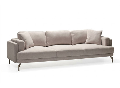 Elegantes beige 3-Sitzer Sofa aus Textil im modernen Design