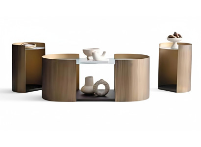 Stylischer Couchtisch und zwei funktionale Beistelltische im Set