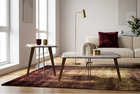Eleganter Couchtisch mit zwei stilvollen Beistelltischen