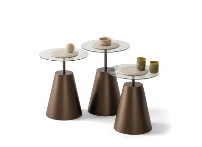 Beistelltisch-Set – 3 Beistelltische im eleganten Goldfarb‑Design Satztisch