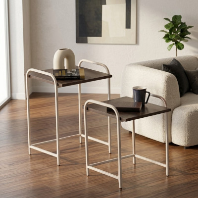 2er-Beistelltisch-Set: minimalistisch, stabil & elegant Couchtisch
