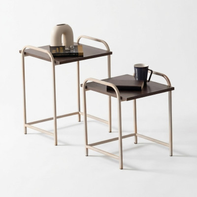2er-Beistelltisch-Set: minimalistisch, stabil & elegant Couchtisch