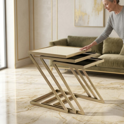 3er-Beistelltisch-Set modern, robust & platzsparend Satztisch