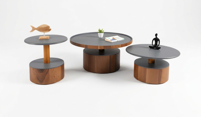 Beistelltisch Couchtisch Wohnzimmertisch Sofatisch Stilvoll Modern 3tlg.