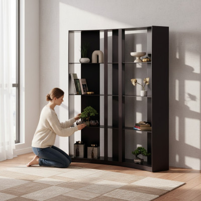 Geschwungenes Regal Trennwand Trennschrank Regal Raumteiler