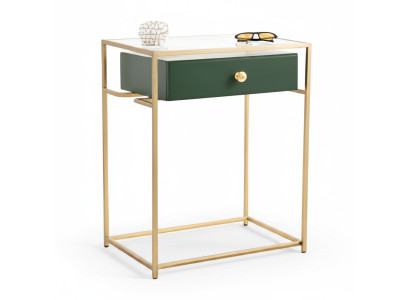 Schmaler Konsolentisch – zeitlos, elegant Beistelltisch Gold Grün