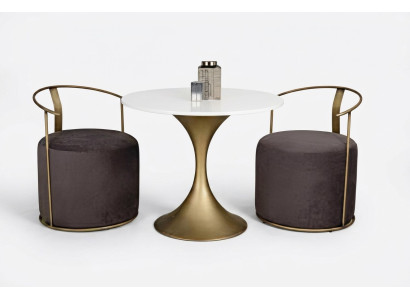 Design Restaurant Einrichtung Bistro Tisch Lounge Sessel 3tlg Set