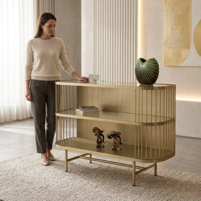 Eleganter Konsolentisch Konsole Metall 120cm Schrank Sideboard